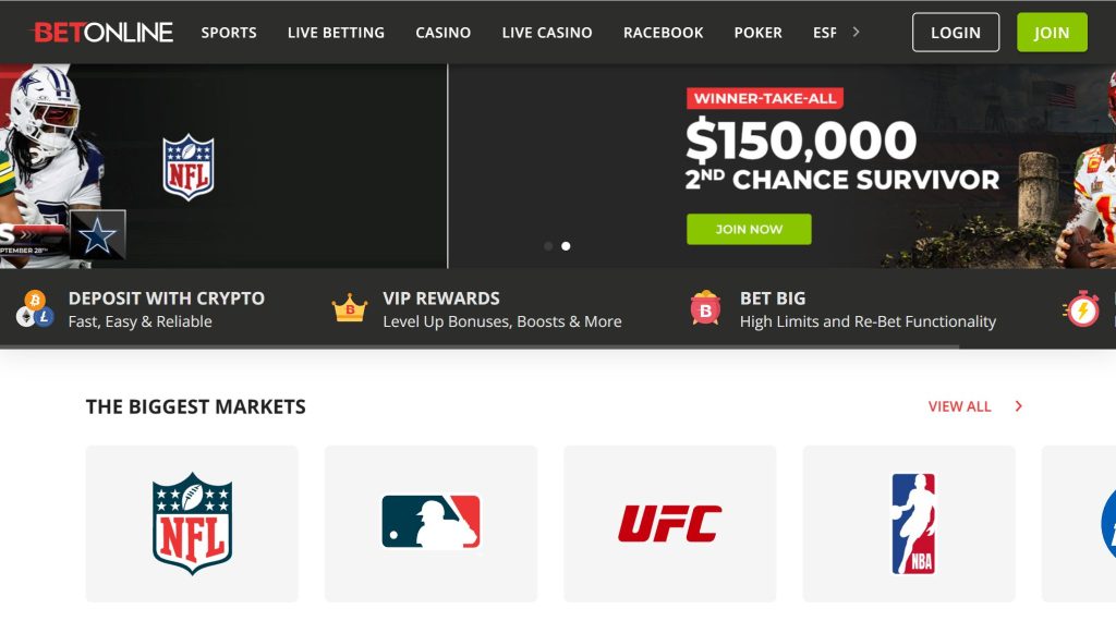 BetOnline Table Tennis Betting Site homepage screenshot